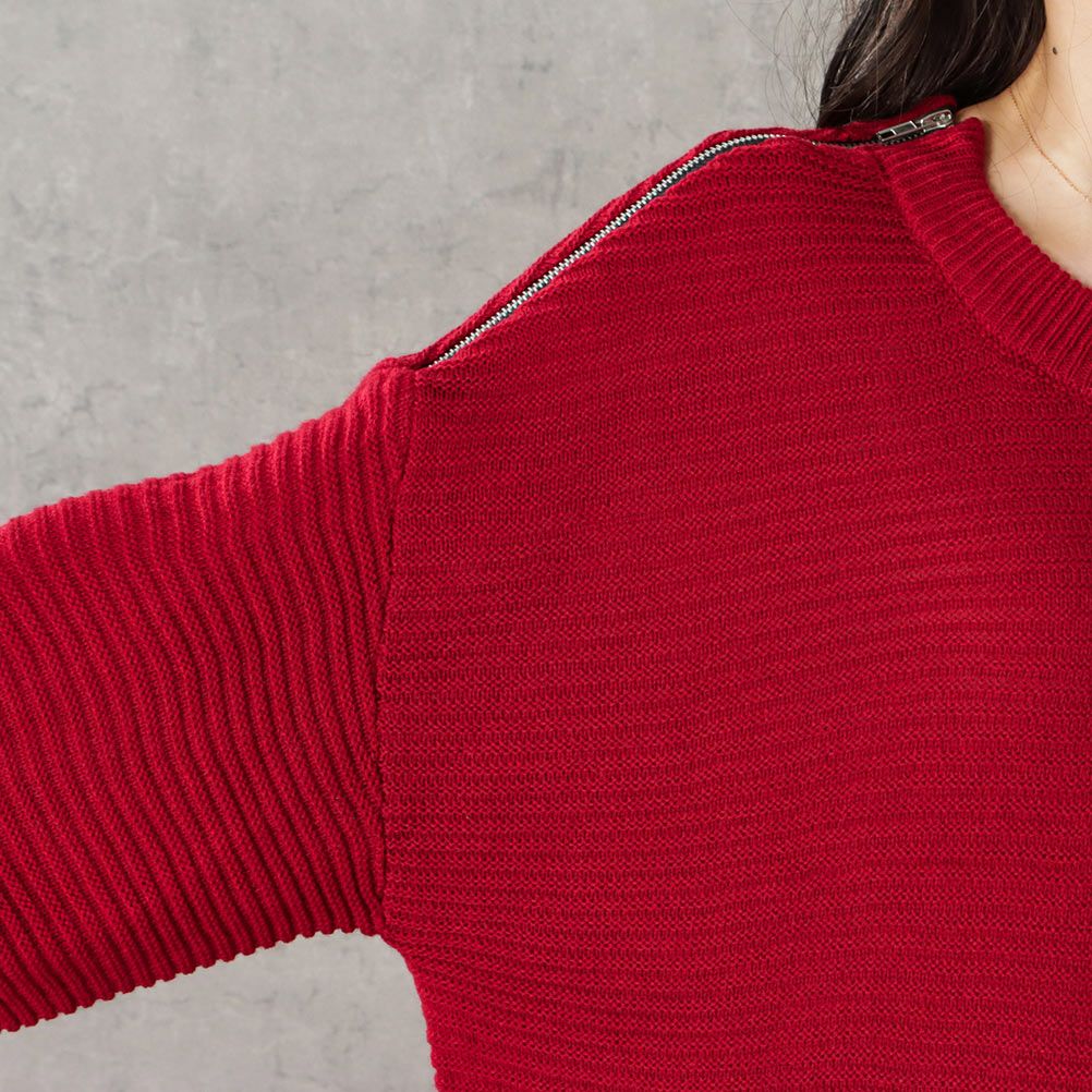 [さらに50%OFF]【オンラインストア限定】ミドルゲージ肩ジップニットプルオーバー レディース商品サムネイル-10