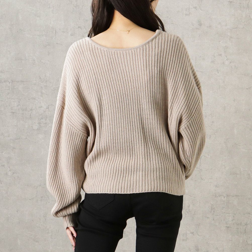 [さらに50%OFF]【オンラインストア限定】ミドルゲージクロスネックニットプルオーバー レディース商品サムネイル-7