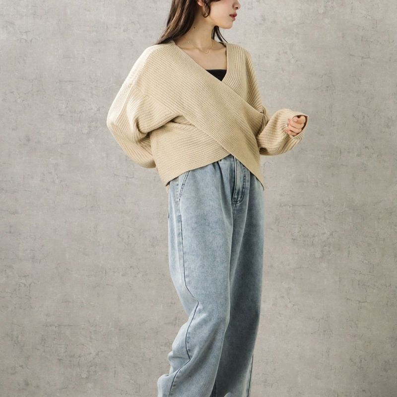 [期間限定価格]【オンラインストア限定】ミドルゲージクロスネックニットプルオーバー レディース商品画像-10