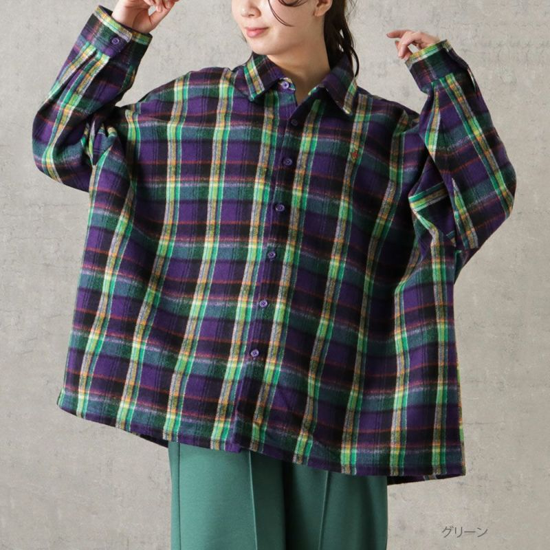 BEVERLY HILLS POLO CLUB  オーバーチェックシャツ レディース商品画像-2