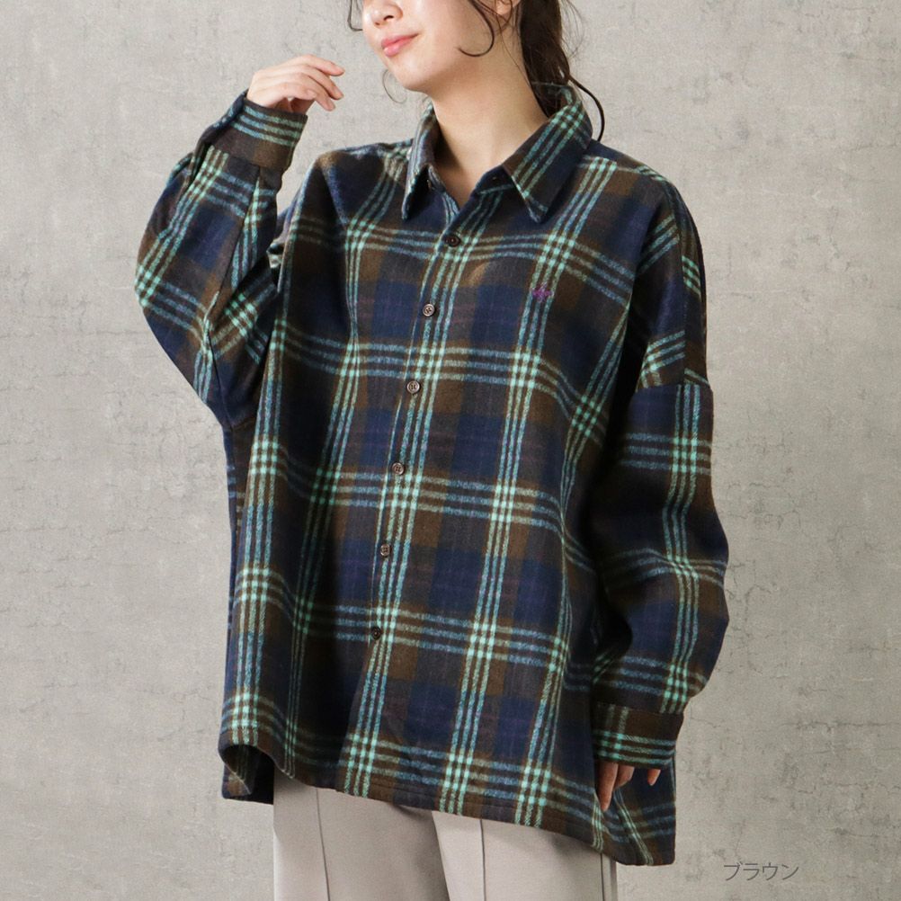 BEVERLY HILLS POLO CLUB  オーバーチェックシャツ レディース商品画像-3