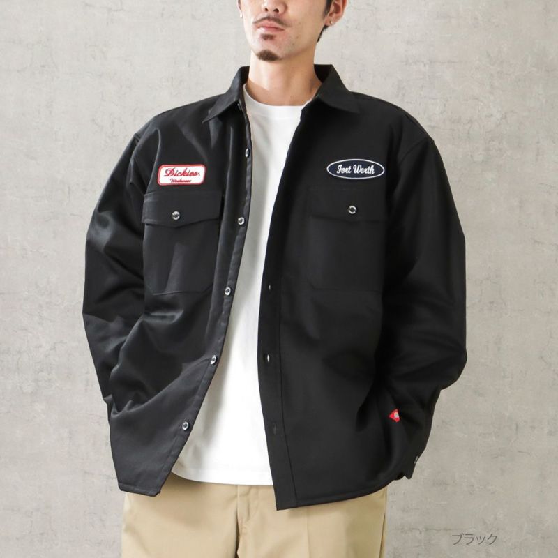 Dickies [大きいサイズ] 裏ボアワッペンシャツ メンズ