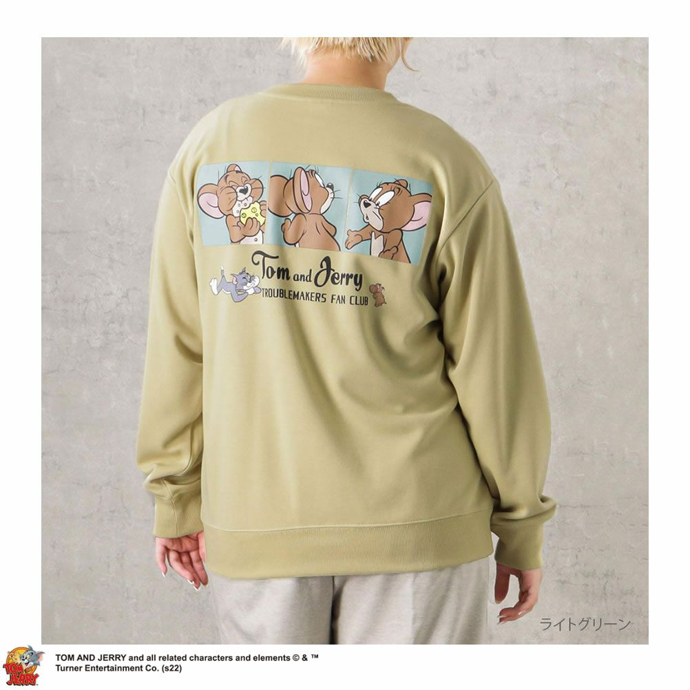 [大きいサイズ] Tom and Jerry ポンチ素材 クルートレーナー クイーンサイズ レディース