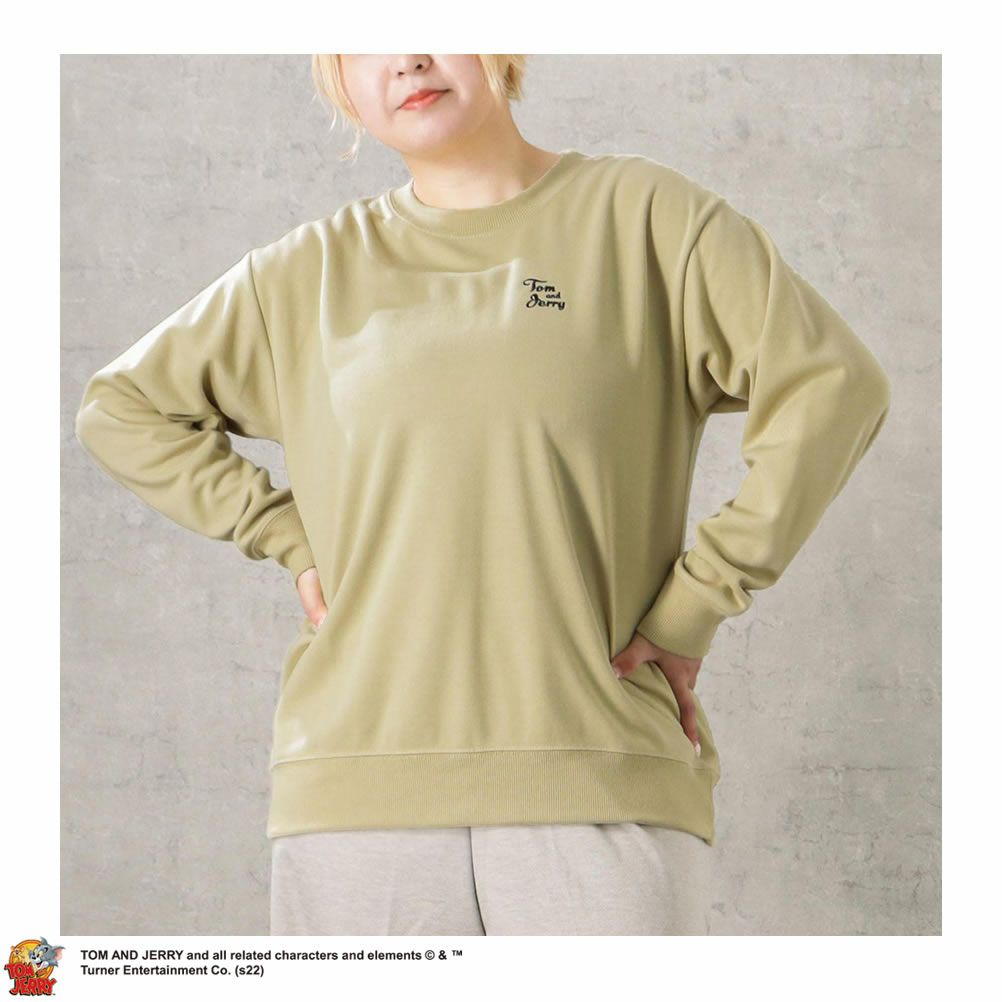 [期間限定価格][大きいサイズ] Tom and Jerry ポンチ素材 クルートレーナー クイーンサイズ レディース商品サムネイル-5