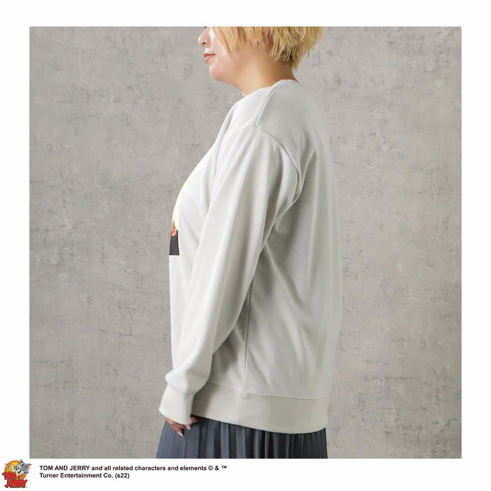 [大きいサイズ] Tom and Jerry ポンチ素材 クルートレーナー クイーンサイズ レディース