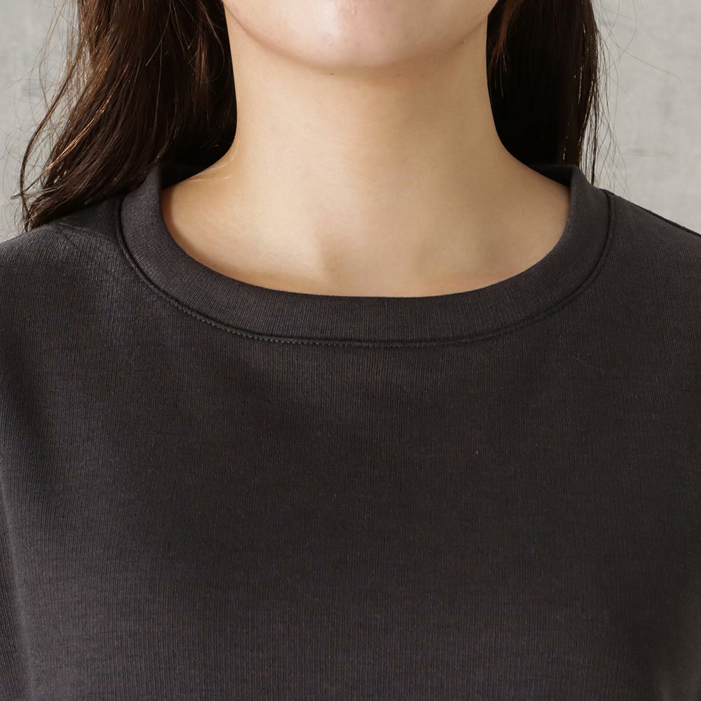 NAVY ポンチ素材 マルシェ布帛ドッキングプルオーバー レディース