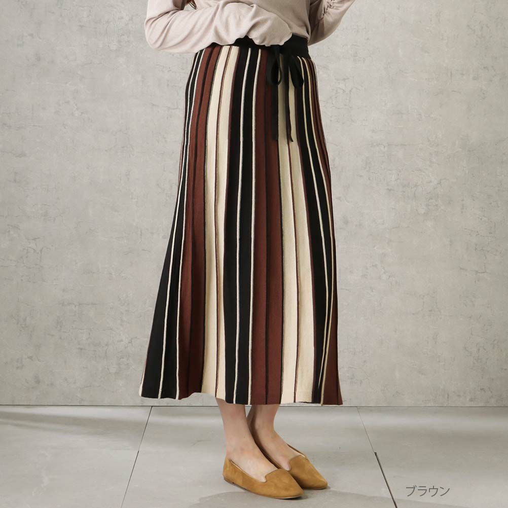 NAVY ラインスカート レディース