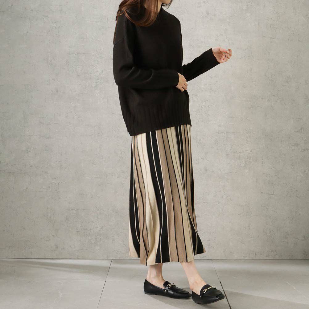 NAVY ラインスカート レディース