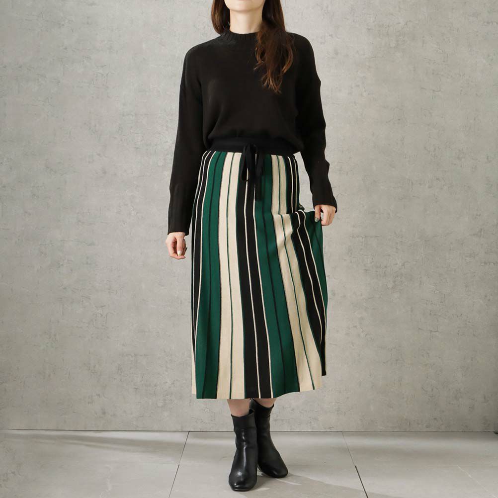 NAVY ラインスカート レディース