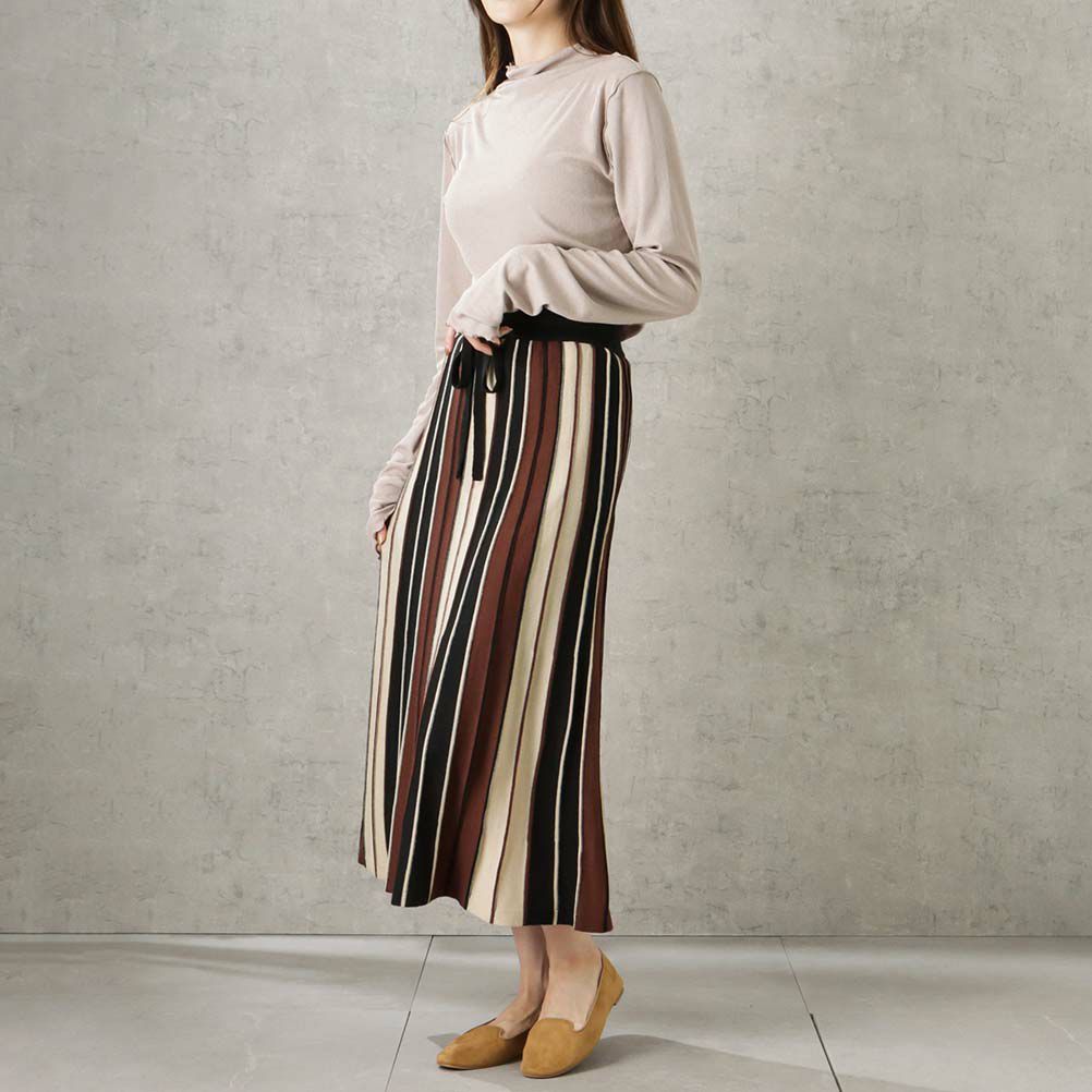 NAVY ラインスカート レディース