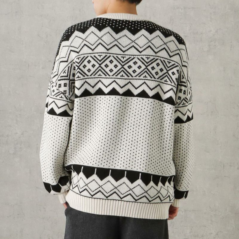 [期間限定価格]POWER TO THE PEOPLE ヘンリージャカードニット メンズ商品画像-5