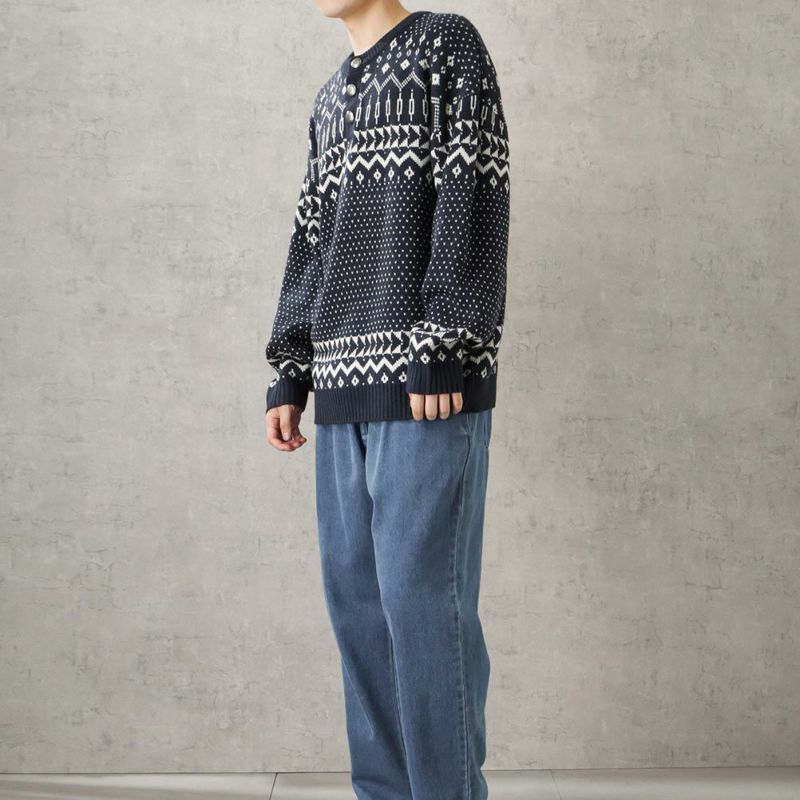 [さらに50%OFF]POWER TO THE PEOPLE ヘンリージャカードニット メンズ商品画像-6