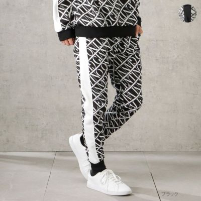 【オンラインストア限定】GIANNI VALENTINO ポンチ素材 総柄ジョガーパンツ メンズ