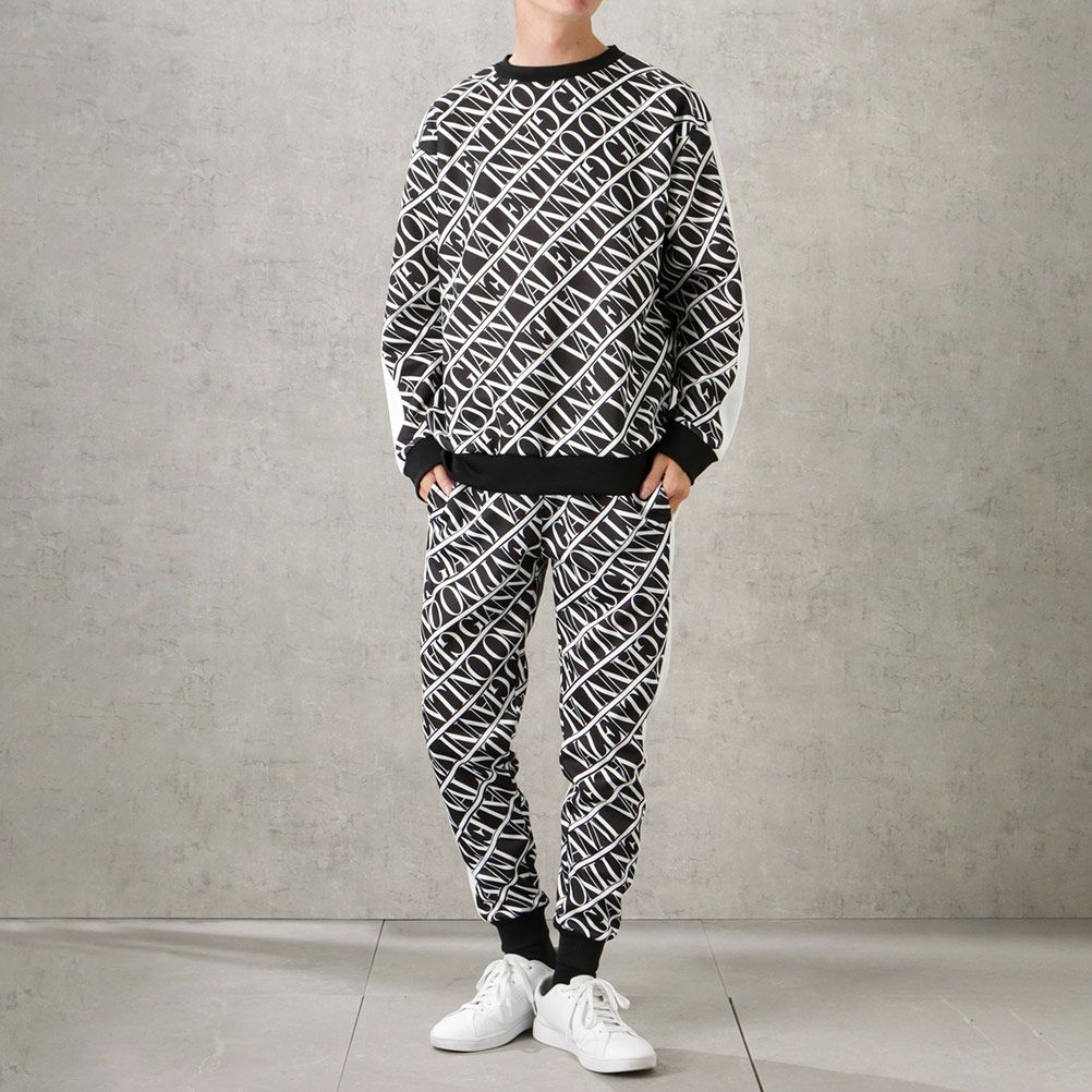 GIANNI VALENTINO ポンチ素材 総柄ジョガーパンツ メンズ