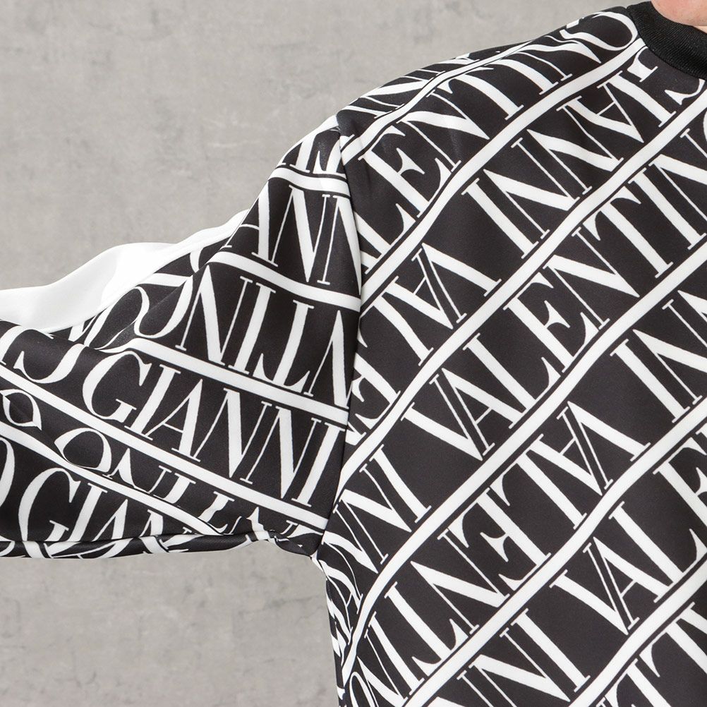 GIANNI VALENTINO ポンチ素材 総柄トレーナー メンズ 