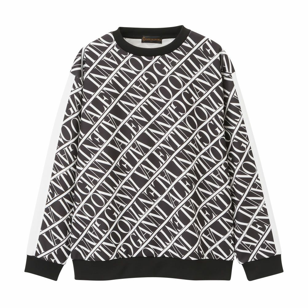 GIANNI VALENTINO ポンチ素材 総柄トレーナー メンズ 