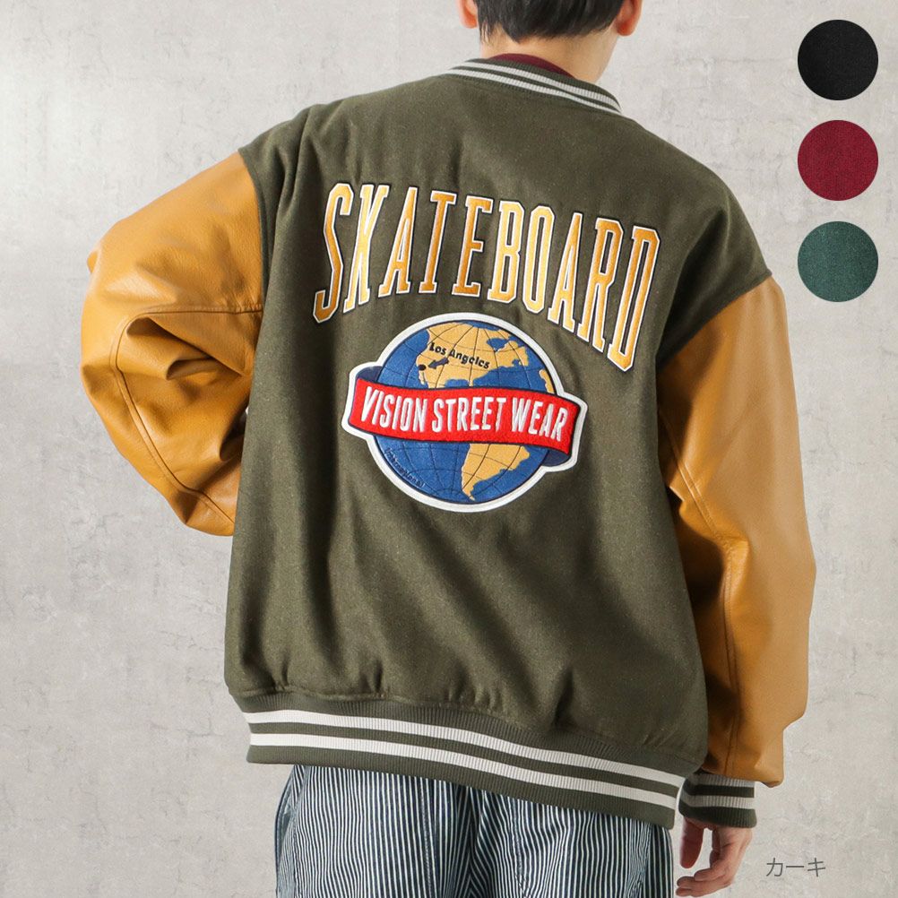 VISION STREET WEAR スケートボードロゴスタジャン メンズ 