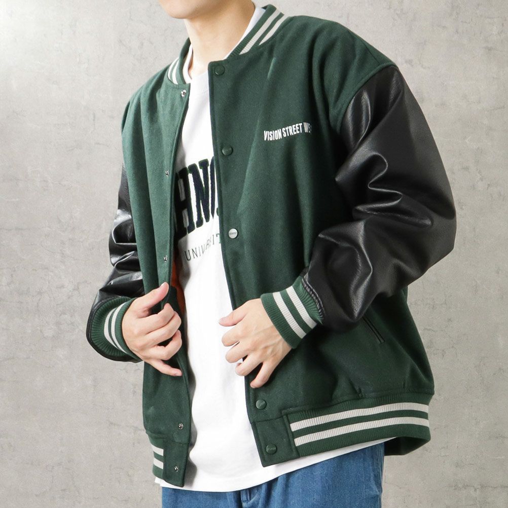 VISION STREET WEAR マグロゴメルトンPUスタジャン メンズ