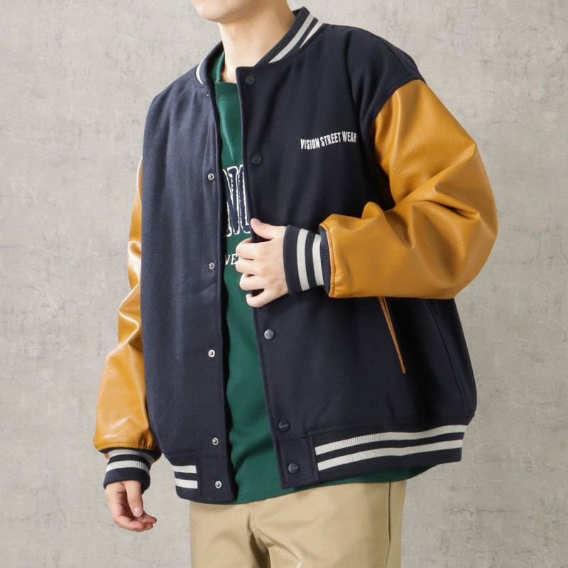 [期間限定価格]【オンラインストア限定】VISION STREET WEAR  マグロゴメルトンPUスタジャン メンズ商品画像-6