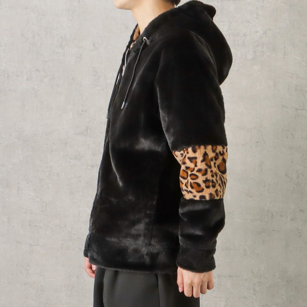 CREALY フォックスライクファーパーカー メンズ