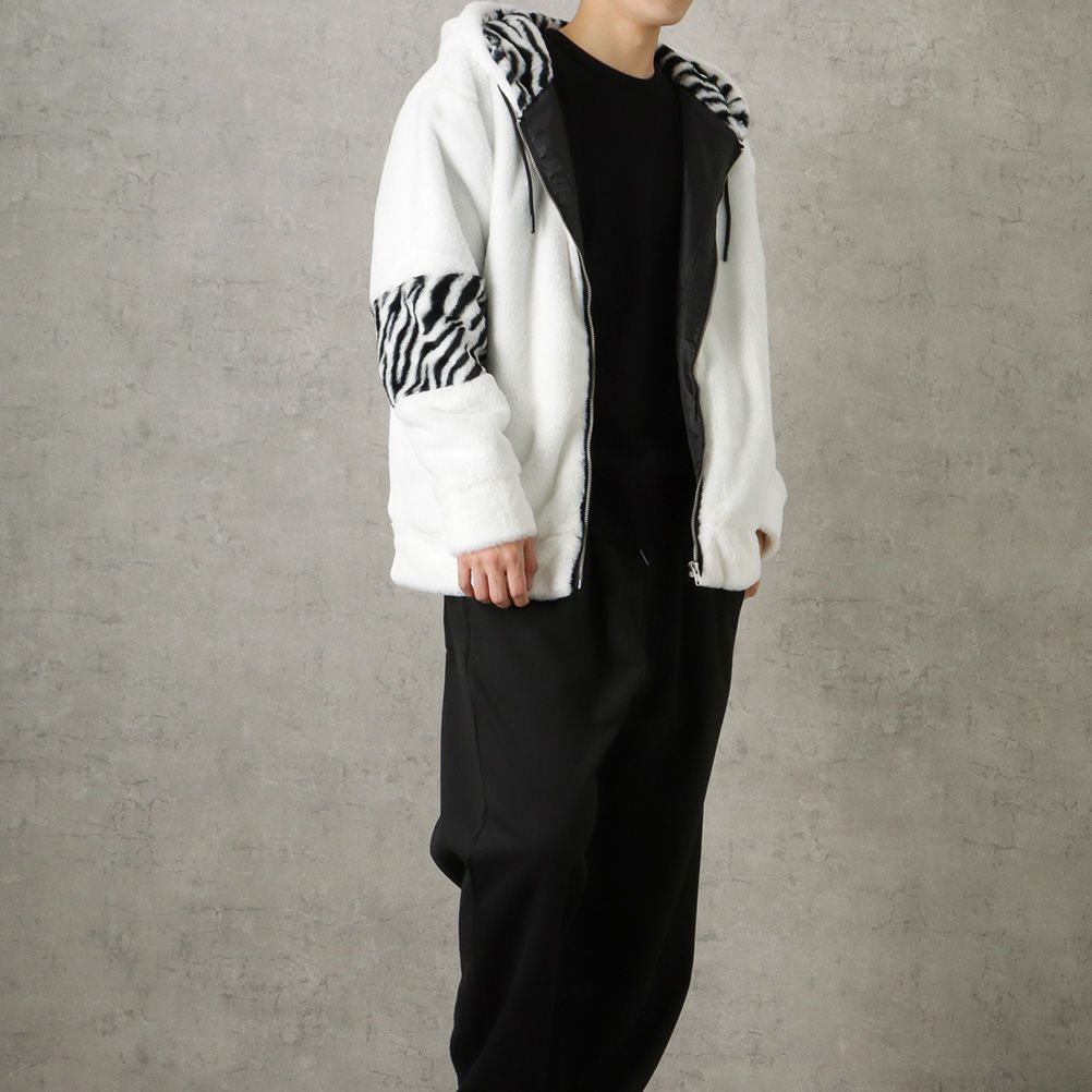 CREALY フォックスライクファーパーカー メンズ