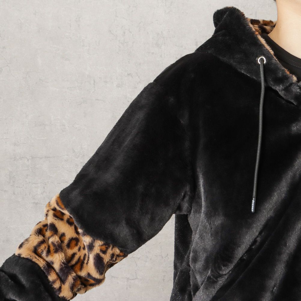 CREALY フォックスライクファーパーカー メンズ