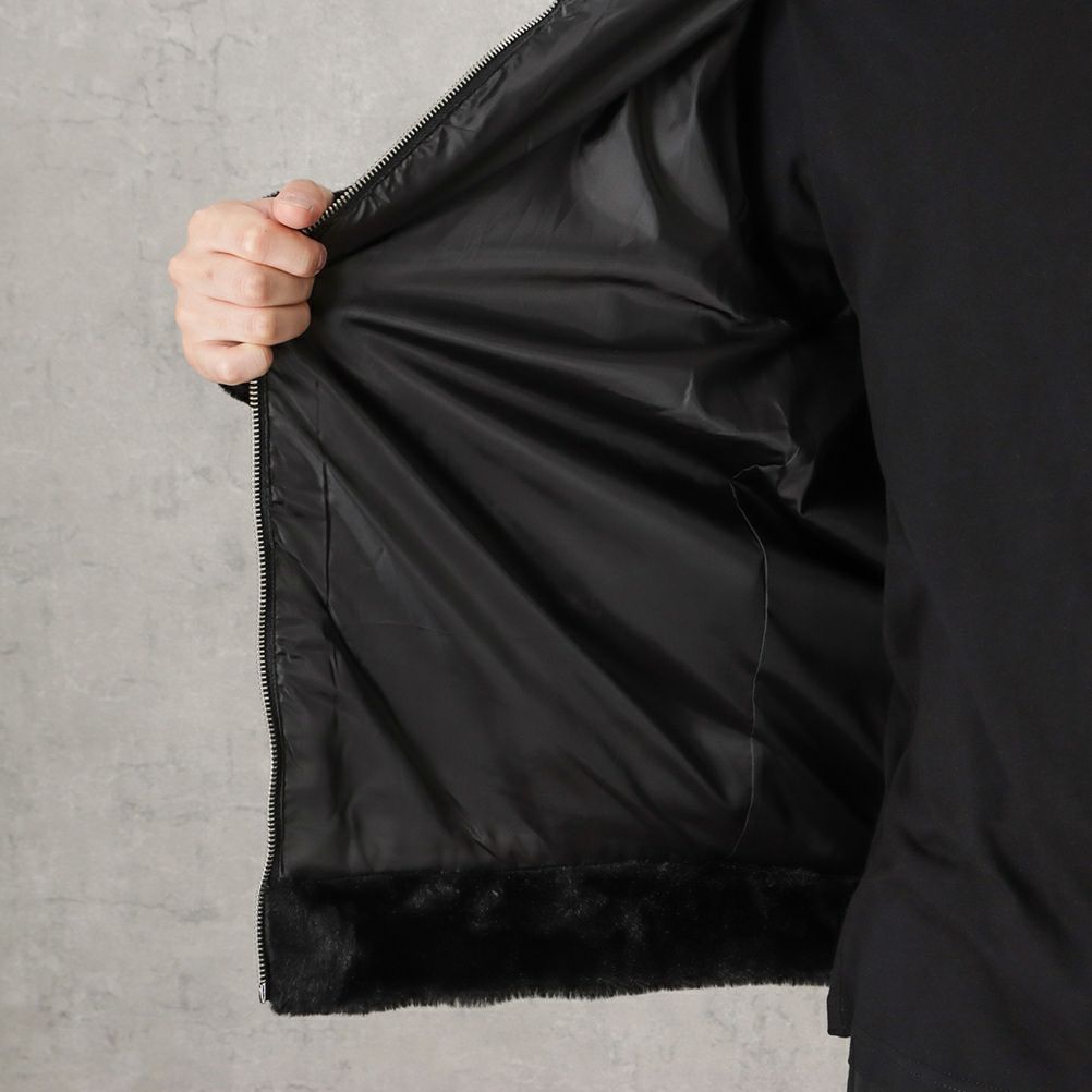 CREALY フォックスライクファーパーカー メンズ