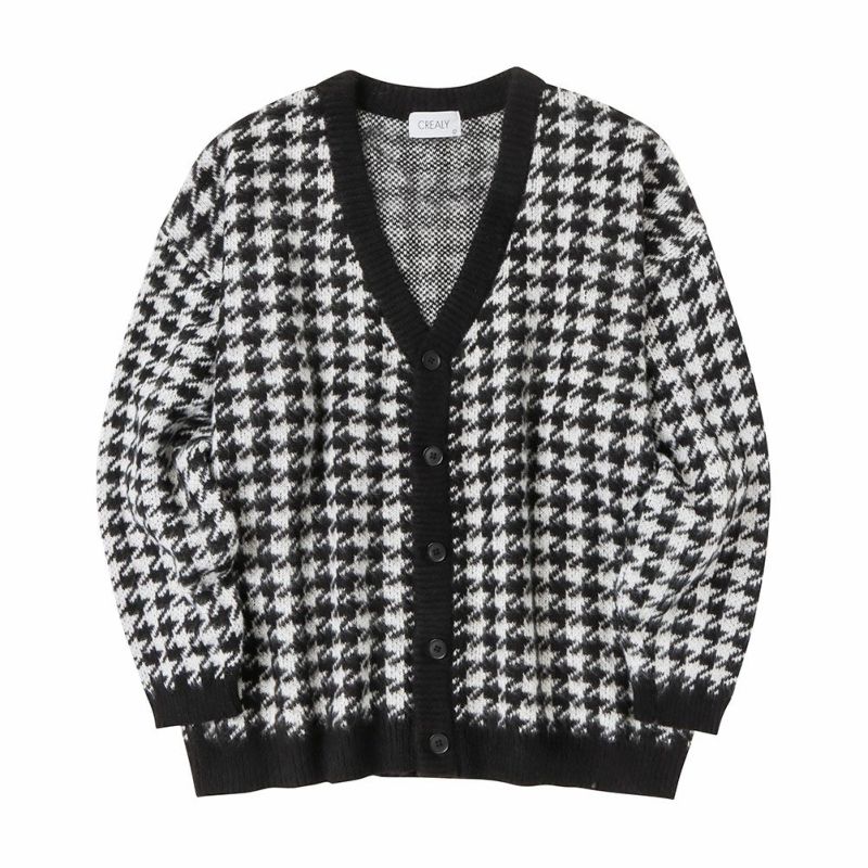 [さらに50%OFF]【オンラインストア限定】CREALY 総柄ニットVカーディガン メンズ商品画像-2