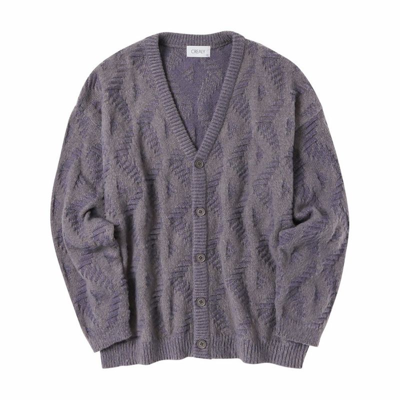 [期間限定価格]【オンラインストア限定】CREALY 総柄ニットVカーディガン メンズ商品画像-7