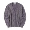 CREALY 総柄ニットVカーディガン メンズ