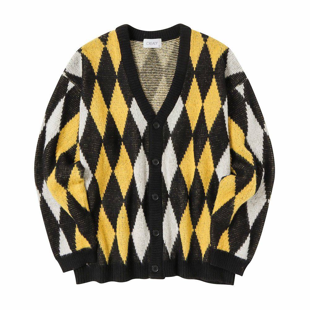 [さらに50%OFF]【オンラインストア限定】CREALY 総柄ニットVカーディガン メンズ商品サムネイル-9