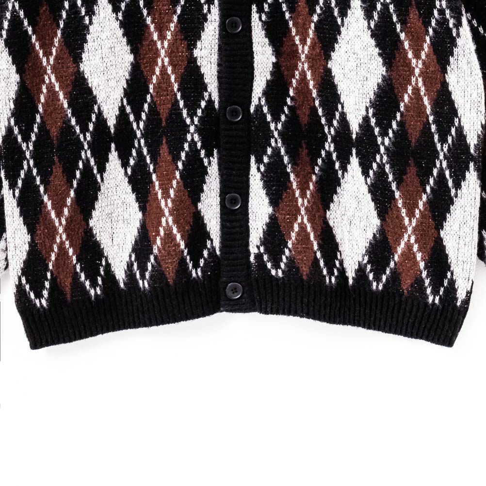 [さらに50%OFF]【オンラインストア限定】CREALY 総柄ニットVカーディガン メンズ商品サムネイル-14