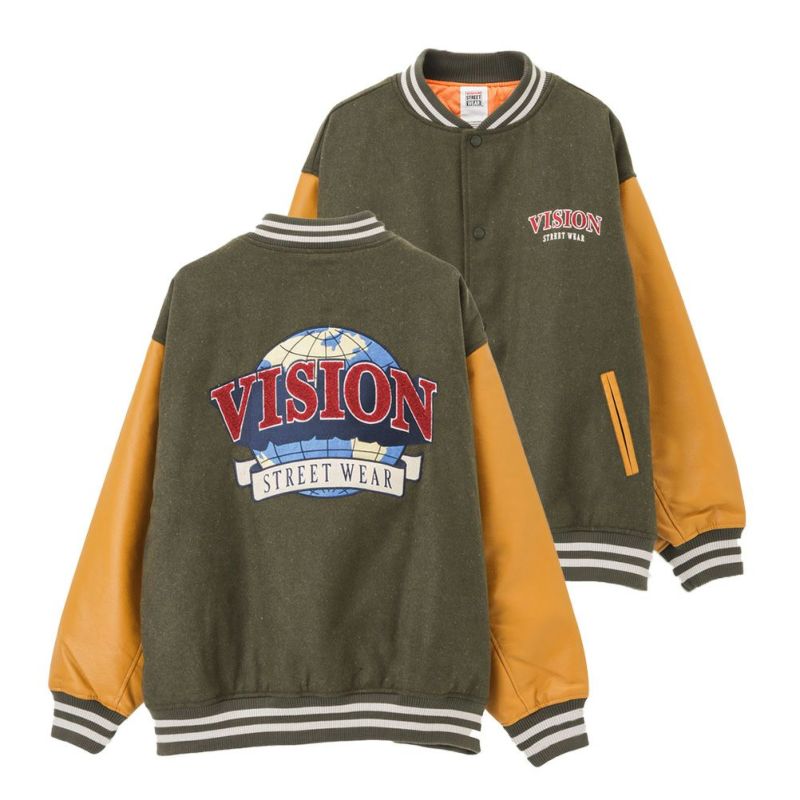 【オンラインストア限定】VISION STREET WEAR サガラ刺繍メルトンPUスタジャン メンズ商品画像-1