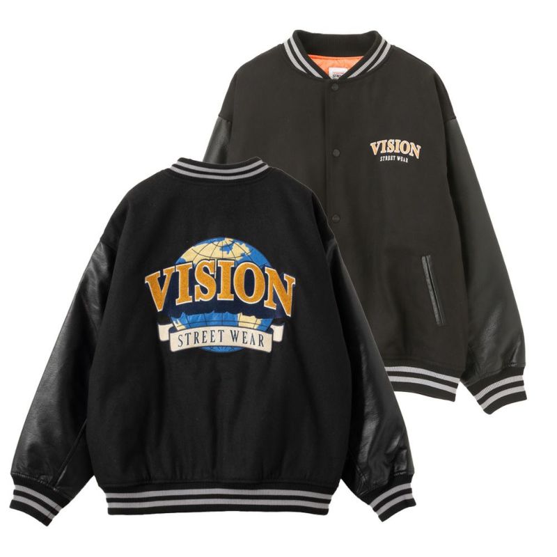 [期間限定価格]【オンラインストア限定】VISION STREET WEAR サガラ刺繍メルトンPUスタジャン メンズ商品画像-2