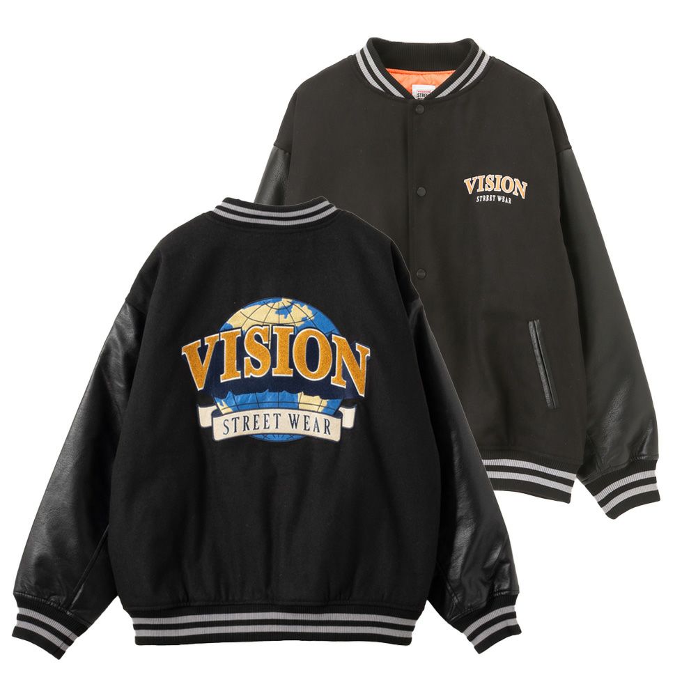 【オンラインストア限定】VISION STREET WEAR サガラ刺繍メルトンPUスタジャン メンズ商品サムネイル-2