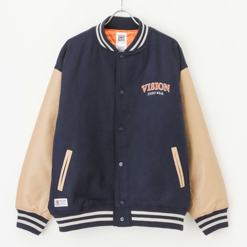 [期間限定価格]【オンラインストア限定】VISION STREET WEAR サガラ刺繍メルトンPUスタジャン メンズ商品画像-9