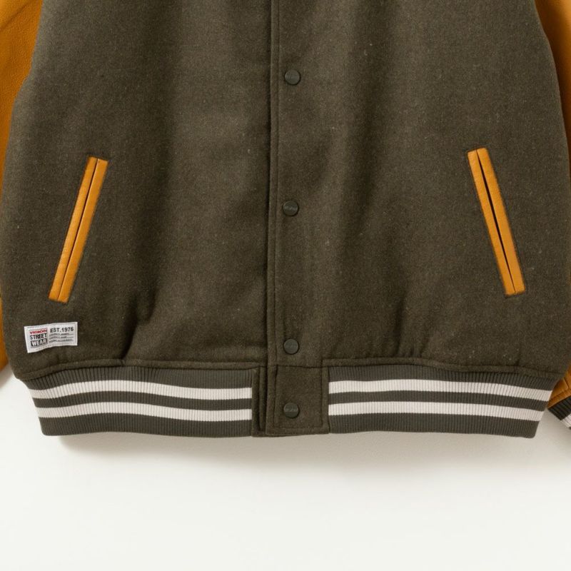 [期間限定価格]【オンラインストア限定】VISION STREET WEAR サガラ刺繍メルトンPUスタジャン メンズ商品画像-12