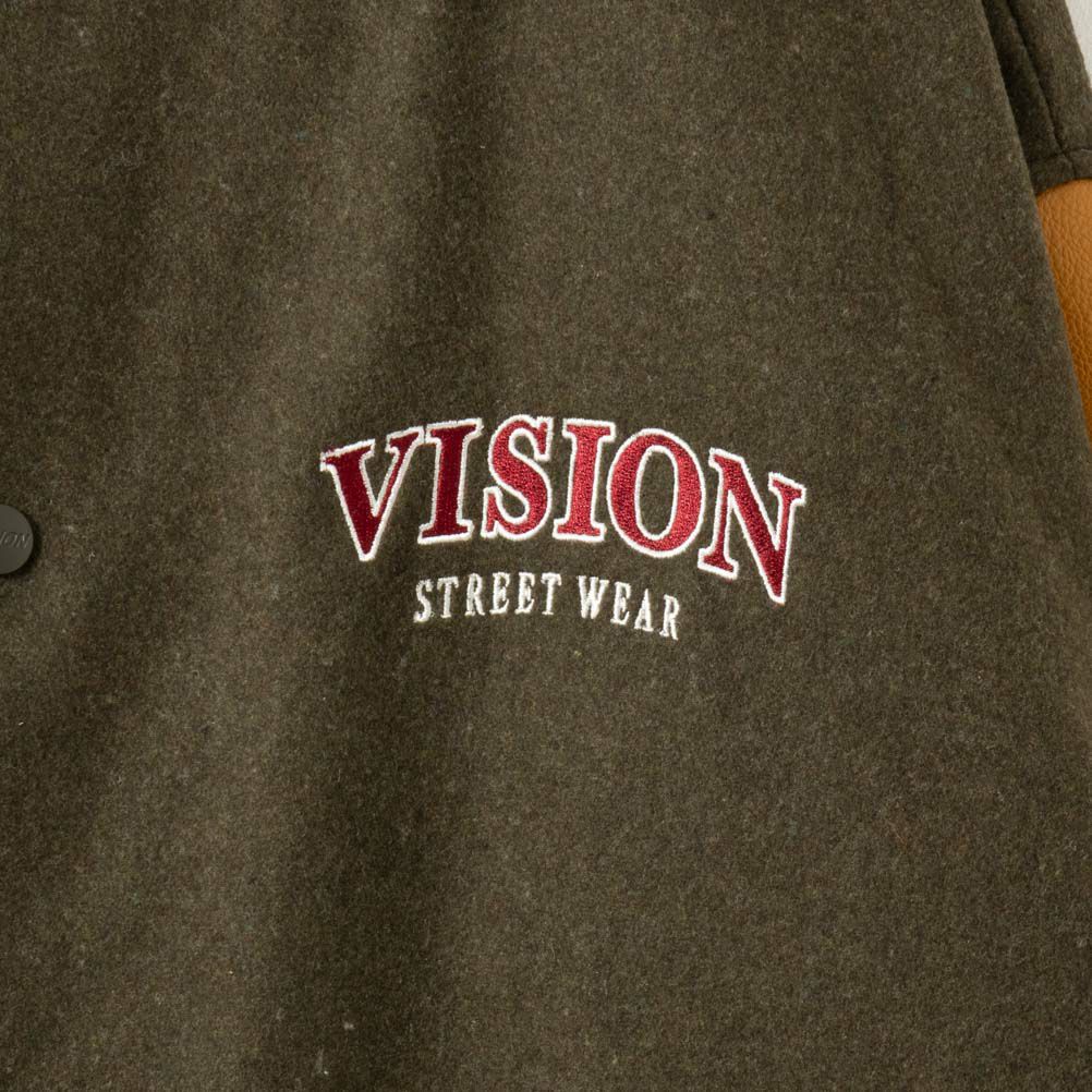 【オンラインストア限定】VISION STREET WEAR サガラ刺繍メルトンPUスタジャン メンズ商品サムネイル-14