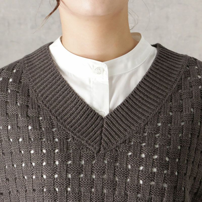 NAVY バスケット編みベストアンサンブル レディース商品画像-9