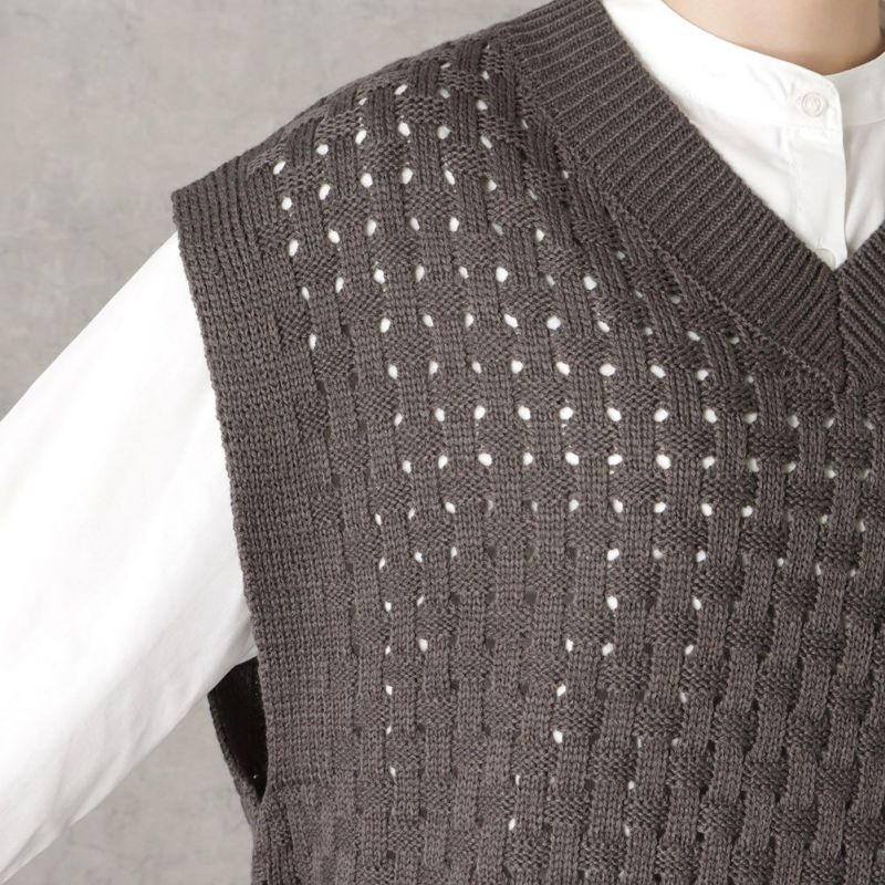 NAVY バスケット編みベストアンサンブル レディース商品画像-10