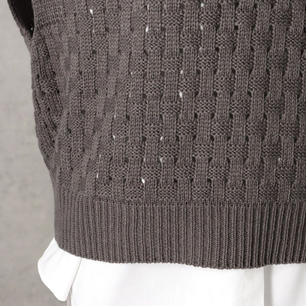 NAVY バスケット編みベストアンサンブル レディース