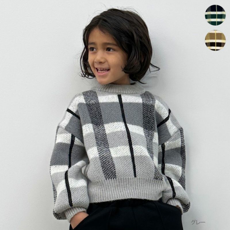 [さらに50%OFF]GOOD CREW チェックニット キッズ商品画像-1