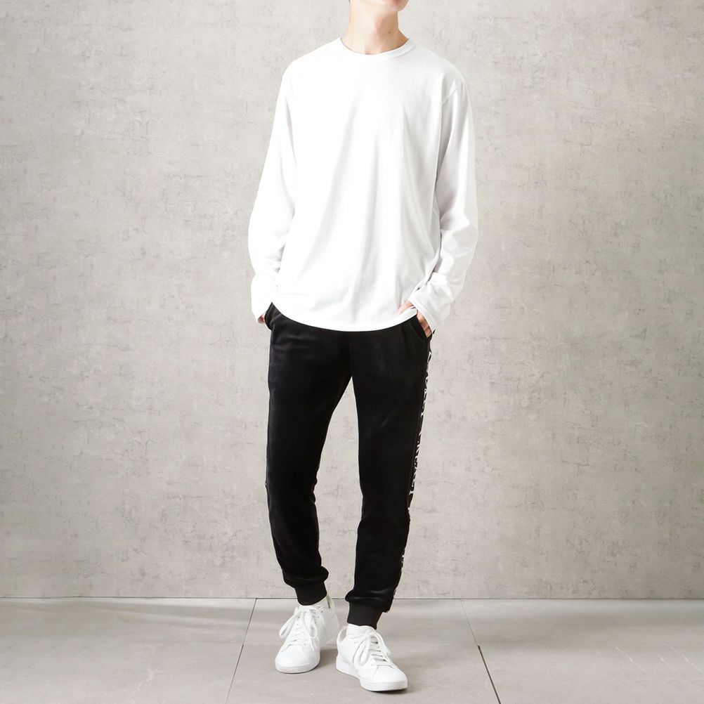 CREALY テープベロアジョガーパンツ メンズ