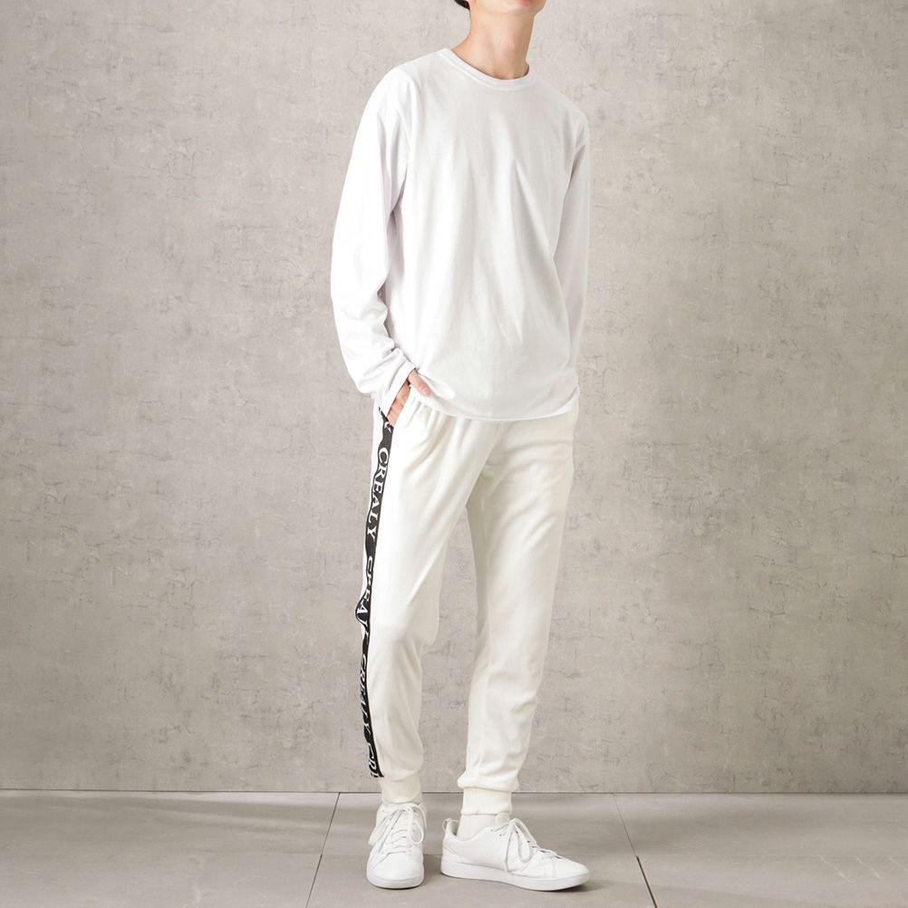 CREALY テープベロアジョガーパンツ メンズ