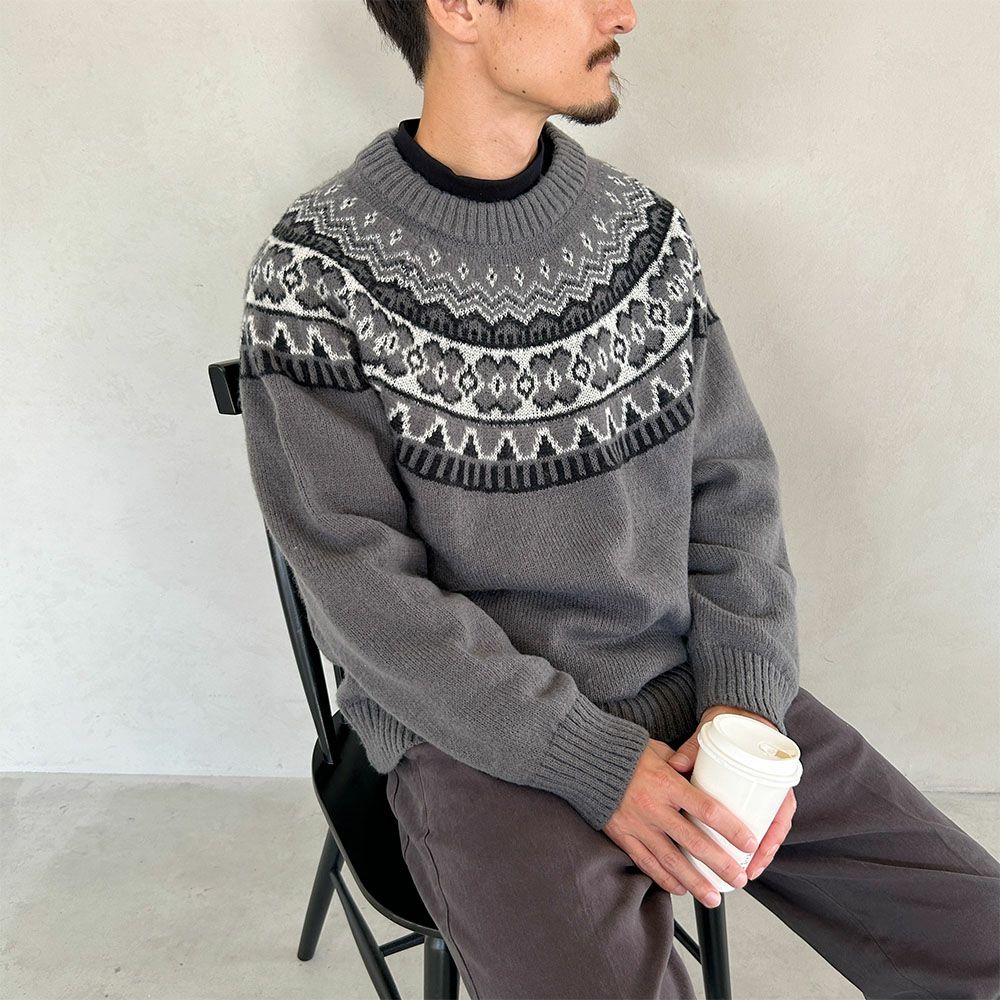 GOOD CREW ノルディック柄ニット メンズGOOD CREW ノルディック柄ニット メンズ