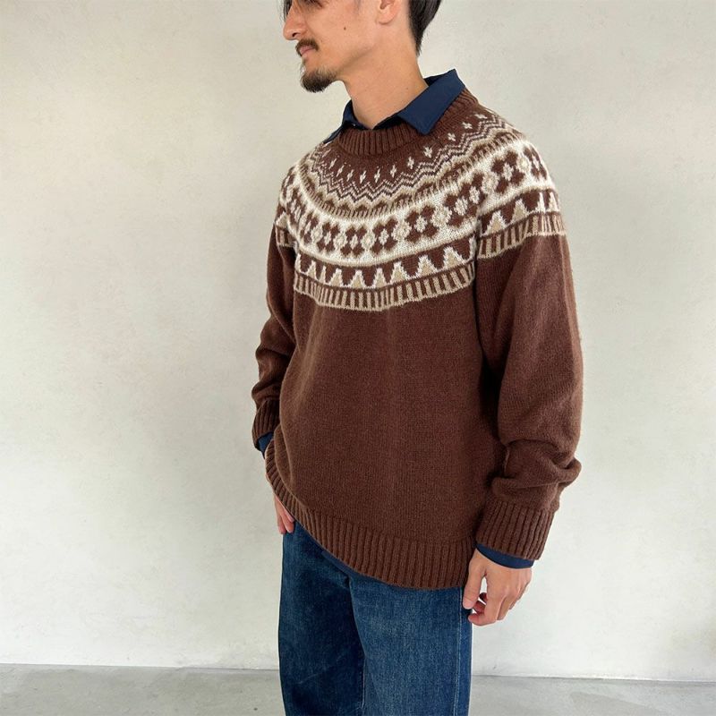 GOOD CREW ノルディック柄ニット メンズ GOOD CREW ノルディック柄ニット メンズ