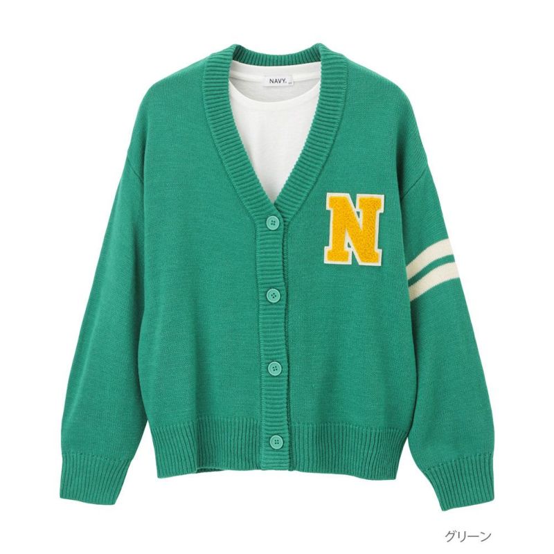 NAVY Vネックカーディガンアンサンブル キッズ商品画像-1