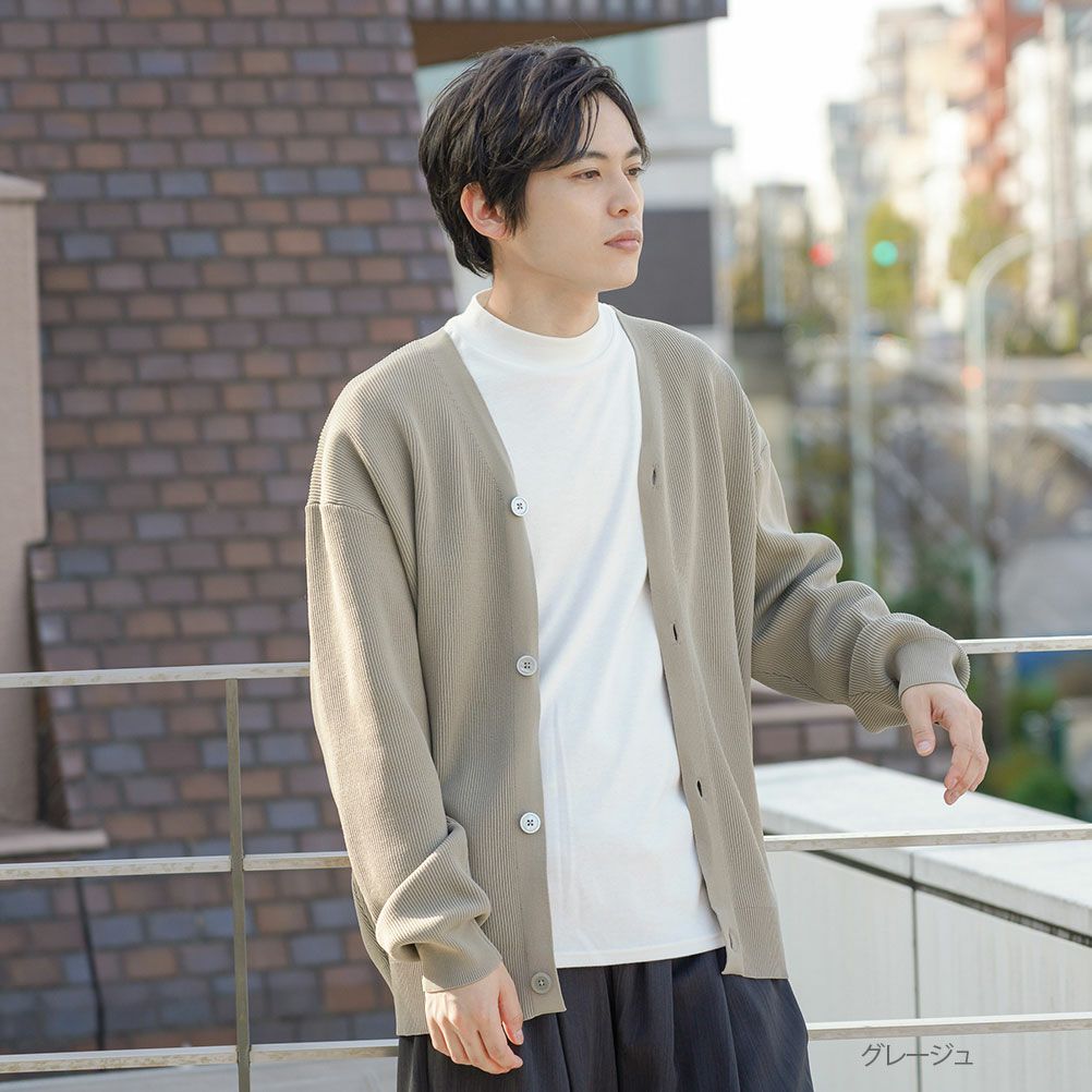 NAVY 軽量ニットカーディガン メンズ商品サムネイル-2