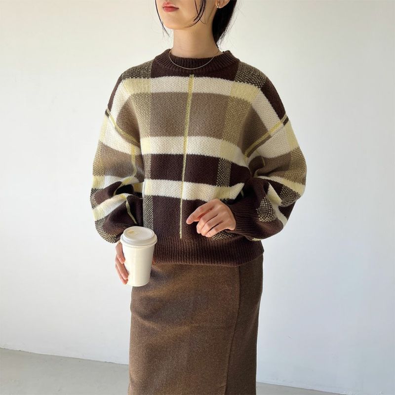 GOOD CREW チェックニットプルオーバー レディース商品画像-2