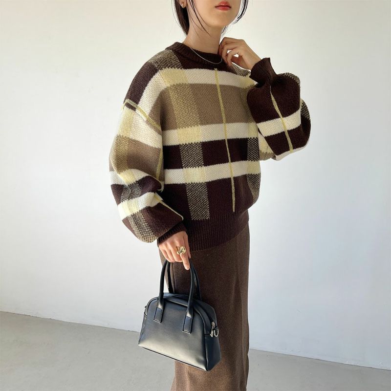 GOOD CREW チェックニットプルオーバー レディース商品画像-3